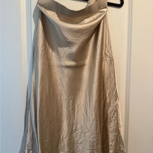 Quince Satin A-Line Skirt in Cream